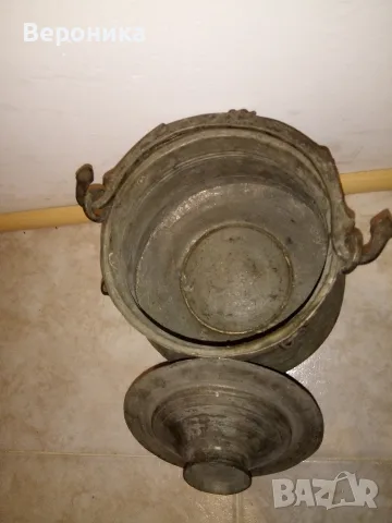 Старо менче бакър с капак от 1895, снимка 2 - Антикварни и старинни предмети - 55867324