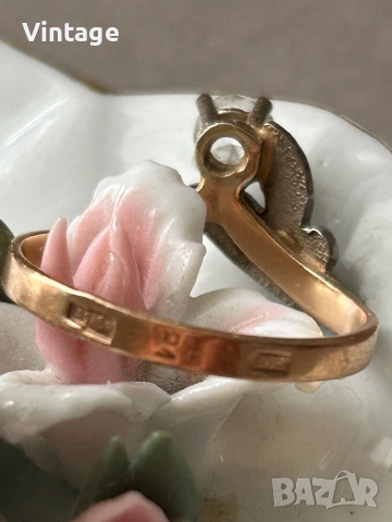 Антикварен съветски златен пръстен , снимка 4 - Пръстени - 54125885