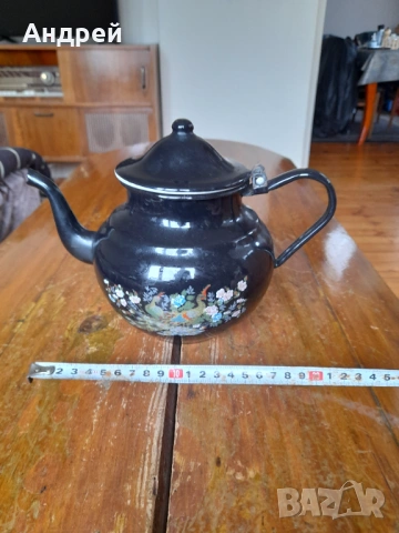 Стар емайлиран чайник #86, снимка 6 - Други ценни предмети - 54092045