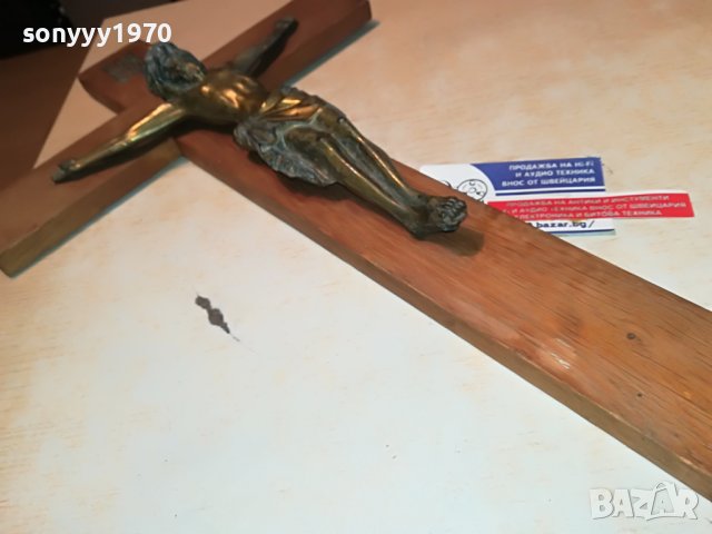 христос на кръст-мед/месинг/дърво 50х30см 2703230951L, снимка 11 - Колекции - 40148377