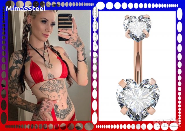 Пиърсинг за пъп със сваровски кристали, снимка 2 - Други - 29166979