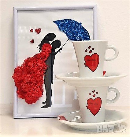 Чаши за кафе със сърца, снимка 2 - Романтични подаръци - 35642617