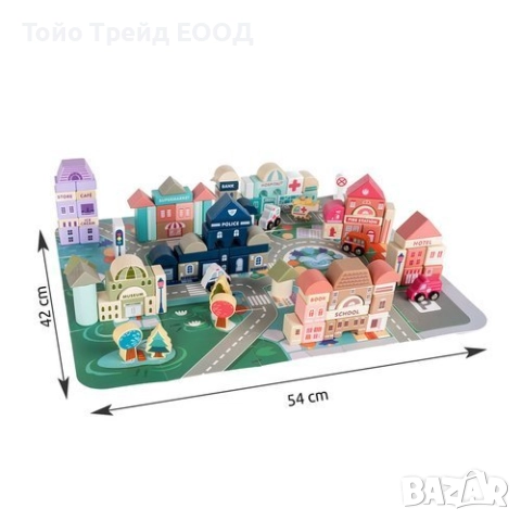 Дървени блокове град, снимка 2 - Конструктори - 52671015