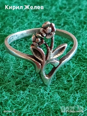 Сребърен Арт пръстен във флорален стил Бел Епок артистичен 53030, снимка 3 - Пръстени - 53069213