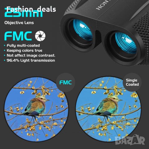 Нов Компактен бинокъл 10X25 за възрастни деца наблюдение туризъм спорт, снимка 6 - Други спортове - 39512829