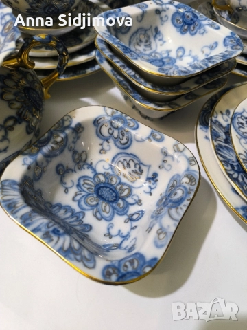 Руски порцелан ЛФЗ сервиз за чай , снимка 7 - Сервизи - 52252368