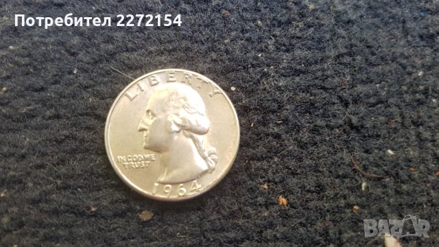 Сребърна монета долар 1/4 1964г