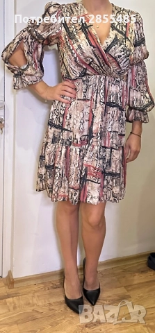 Рокля с дълъг ръкав разкроена с подплата, снимка 2 - Рокли - 52015607