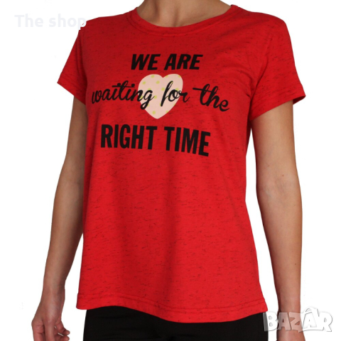 Памучна тениска в червен цвят (003), снимка 1 - Тениски - 44759004