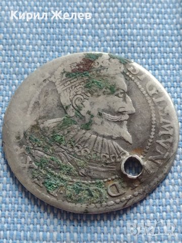 Сребърна монета 6 кройцера 1696г. Сигизмунд трети Малборг Полша 13743