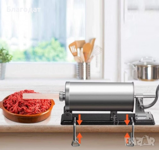 Ръчна машина за пълнене на колбаси,неръждаема стомана,капацитет 4 кг., снимка 12 - Други - 52411514