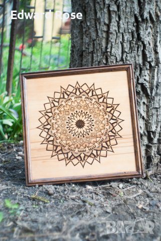 Мандала картина пирография, снимка 2 - Картини - 36605125
