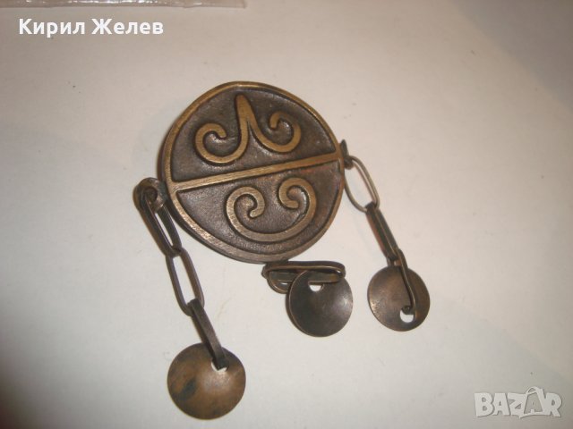 СТАРА БРОНЗОВА ПОМЕДНЕНА ЕТНОГРАФСКА БРОШКА НАКИТ ВЪЗРОЖДЕНСКИ СТИЛ 1503, снимка 7 - Антикварни и старинни предмети - 30384014