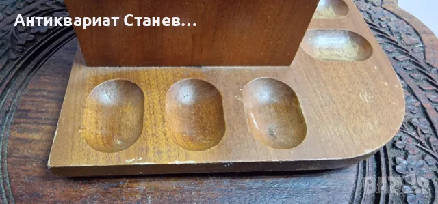 Винтидж дървена поставка за лули с кутия за тютюн, снимка 15 - Лули - 56246044