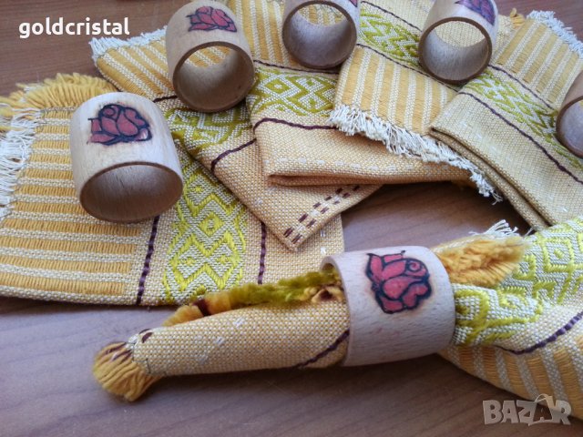 комплект за маса дървени рингове и кърпи, снимка 9 - Покривки за маси - 38275201