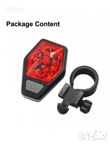 Велосипедна светлина, задна, 80 LM, LED, 2xAAA, 4 режима, 70x46x35 мм, снимка 7 - Аксесоари за велосипеди - 29759244