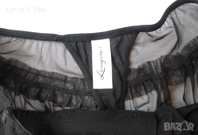 C&A Lingerie M/L еротична черна тюлена мини поличка с вградена прашка, снимка 4 - Бельо - 44752084