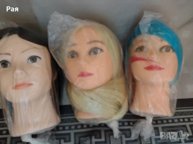 Учебна фризьорска глава 70 см шарена, снимка 13 - Аксесоари за коса - 50660652