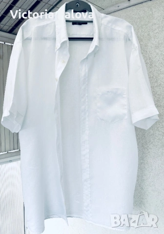 Ленена риза GANT оригинал, 100% лен, снежнобяла, 3XL, Португалия