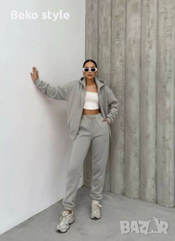 Ватирани екипи с КАМЪЧЕТА налични в Черно Сиво Бежаво, снимка 2 - Спортни екипи - 52513343