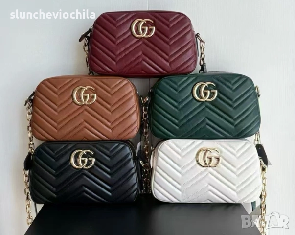 Дамска чанта GG Marmont small camera bag gucci, снимка 5 - Чанти - 53122216