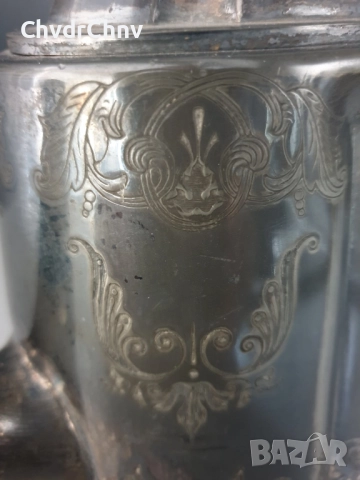 Стар английски посребрен чайник 26см, снимка 9 - Антикварни и старинни предмети - 52897297