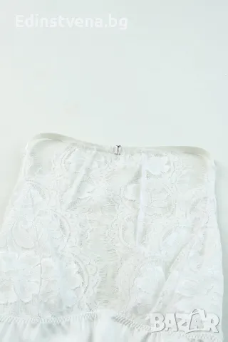 Разпродажба! Дамско боди в бяло с дантела и ефектен гръб, снимка 6 - Корсети, бюстиета, топове - 50029873