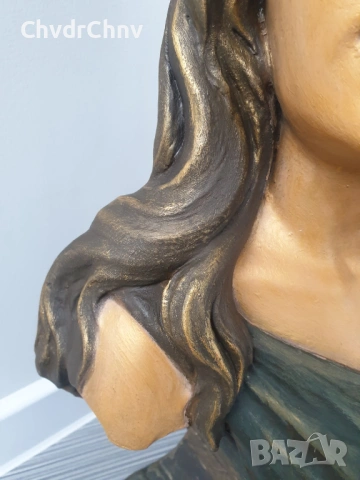 Solome статуя 60см-4кг/Арт Деко стара теракота фигура-бюст на жена, снимка 9 - Статуетки - 53004041