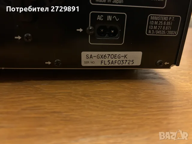 ресивър SA GX 670 EG K, снимка 4 - Ресийвъри, усилватели, смесителни пултове - 56447337