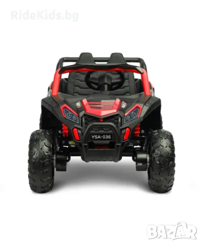 Офроуд акумулаторен автомобил AXEL – Червен, 4x4, с дистанционно и LED, снимка 4 - Детски велосипеди, триколки и коли - 49976691