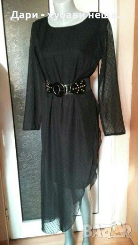 Черна рокля от два пласта🍀❤M,L❤❤арт.4365