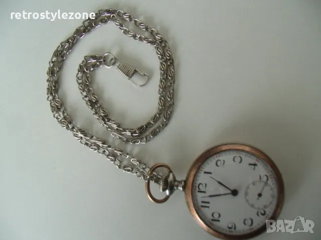 № 7921 стар джобен часовник  - механичен  - работещ / профилактиран /, снимка 2 - Други ценни предмети - 49380663