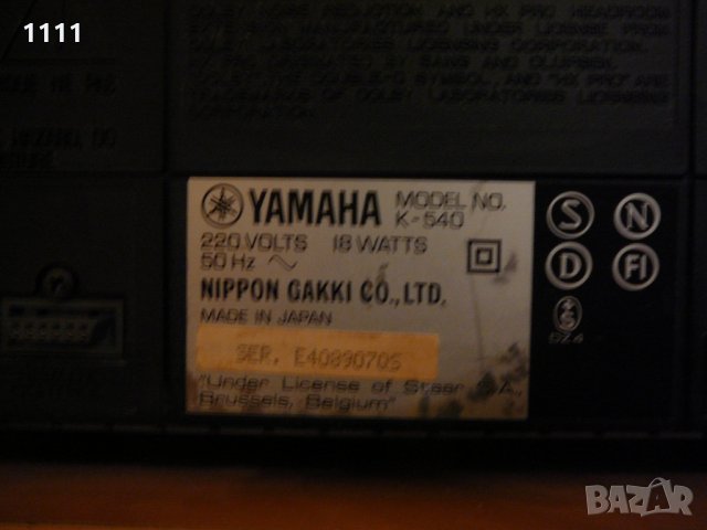 YAMAHA K-540, снимка 7 - Ресийвъри, усилватели, смесителни пултове - 35320456