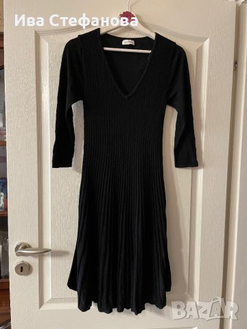 Нова черна ежедневно елегантна рокля рипс рипсена еластична разкроена свободен модел, снимка 5 - Рокли - 42607919