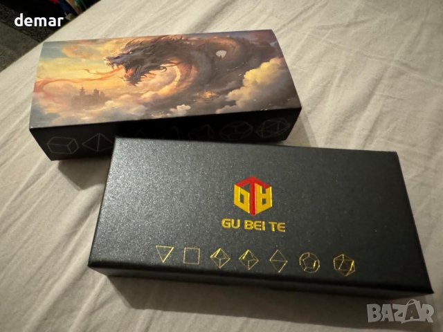 HKDZ DND Комплект зарове Resin Dice с кутия и чанта за зарове, снимка 8 - Други игри - 44151520