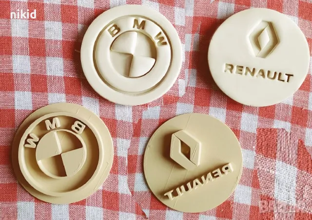 Лого марки автомобил надпис печат пластмасов щампа за сладки фондан бисквитки торта, снимка 3 - Форми - 49495877