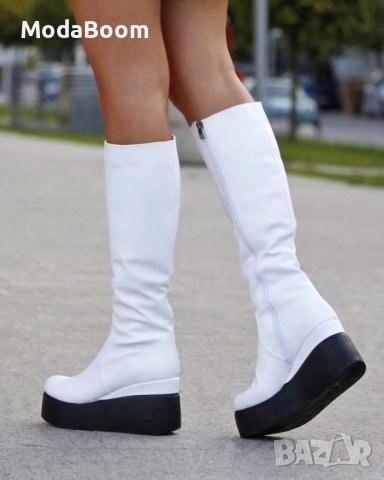 Кожени ботуши на платформа , снимка 2 - Дамски ботуши - 42914738