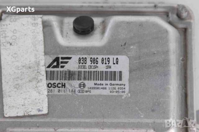 Компютър двигател за Volkswagen Sharan 1.9tdi 116 к.с. автоматик (2000-2010) 038906019LQ, 0281011144, снимка 2 - Части - 52083911
