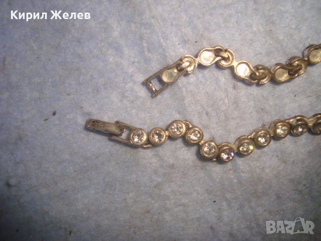 КРАСИВА ПОСРЕБРЕНА РЕТРО АРТ ГРИВНА с ФАСЕТИРАНИ ЦИРКОНИ 10959, снимка 3 - Гривни - 37026572