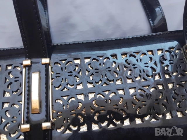 Farfalla Rosso 100% оригинална черна дамска чанта , снимка 6 - Чанти - 52946473