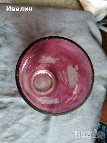 стара стъклена ваза арт деко, снимка 5 - Антикварни и старинни предмети - 29852769