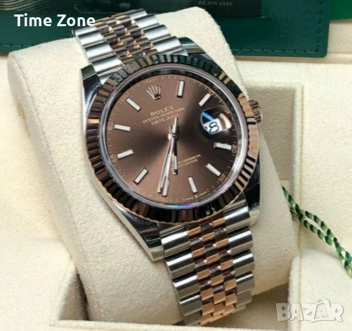Rolex Datejust 41mm Two Tone Rose Gold Chocolate Automatic Мъжки / Унисекс Различни Варианти, снимка 3 - Мъжки - 54047827