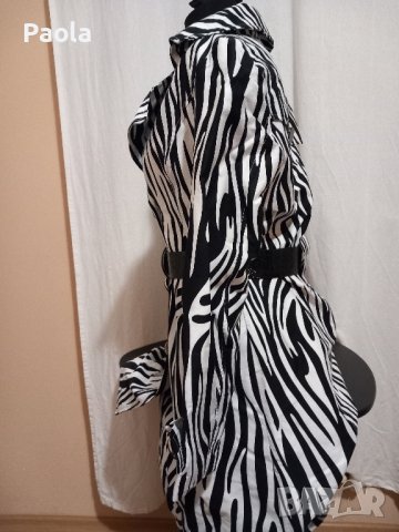 Страхотен зебров дамски шлифер, снимка 6 - Якета - 42796847