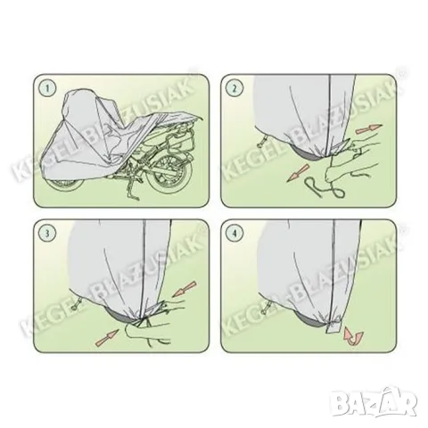 Сиво покривало Kegel Basic XL тип кутия за мотоциклет, снимка 4 - Аксесоари и консумативи - 55866178