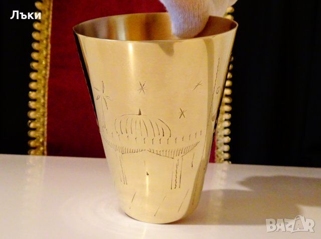 Бронзова чаша за вино Тадж Махал,цветя,250 мл. , снимка 6 - Антикварни и старинни предмети - 31152630