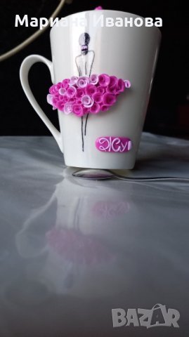 декорирани чаши и лъжички, снимка 2 - Ръчно изработени сувенири - 27371224