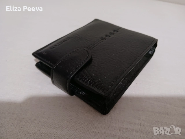 черно мъжко портмоне от естествена кожа, снимка 6 - Портфейли, портмонета - 53142412