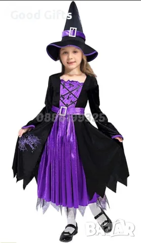 Детска рокля на Вещица, Детски карнавален костюм Вещица, Детска  Рокля за Хелоуин , снимка 2 - Детски рокли и поли - 47766882