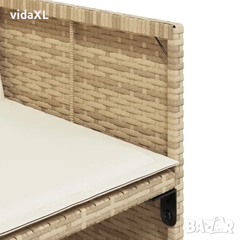 vidaXL Градински комплект с възглавници, 11 части, бежов полиратан, снимка 9 - Градински мебели, декорация  - 56146795