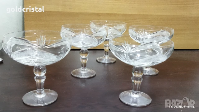 кристални чаши серия рамона, снимка 5 - Антикварни и старинни предмети - 13826122